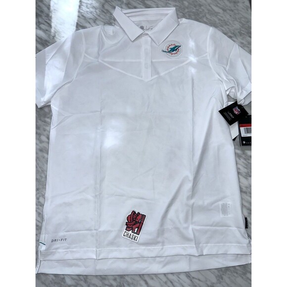 NIke NFL Miami Dolphins Dri Fit On Field polo shirt white men Large CW8356 100 - Picture 3 of 12